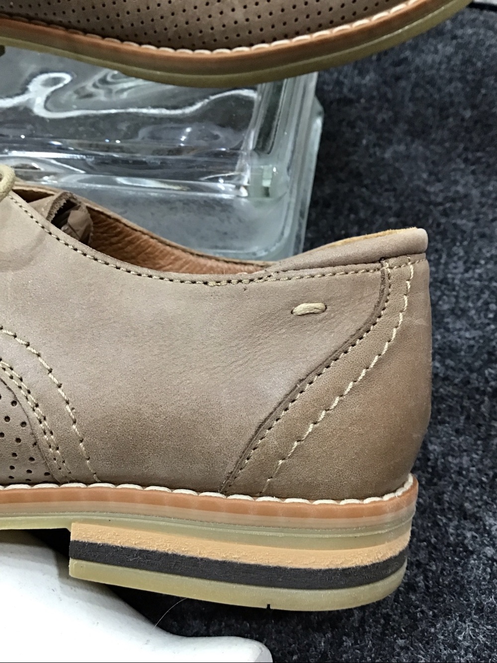 V Italia Gina Perforated Lace-Up Oxfords in Light Taupe 37 - Picture 6 of 12